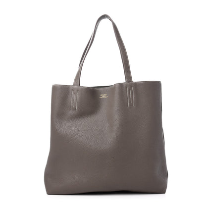 Hermes Taurillon Clemence Double Sens 36 Reversible Tote Etoupe Etain 1 of 16
