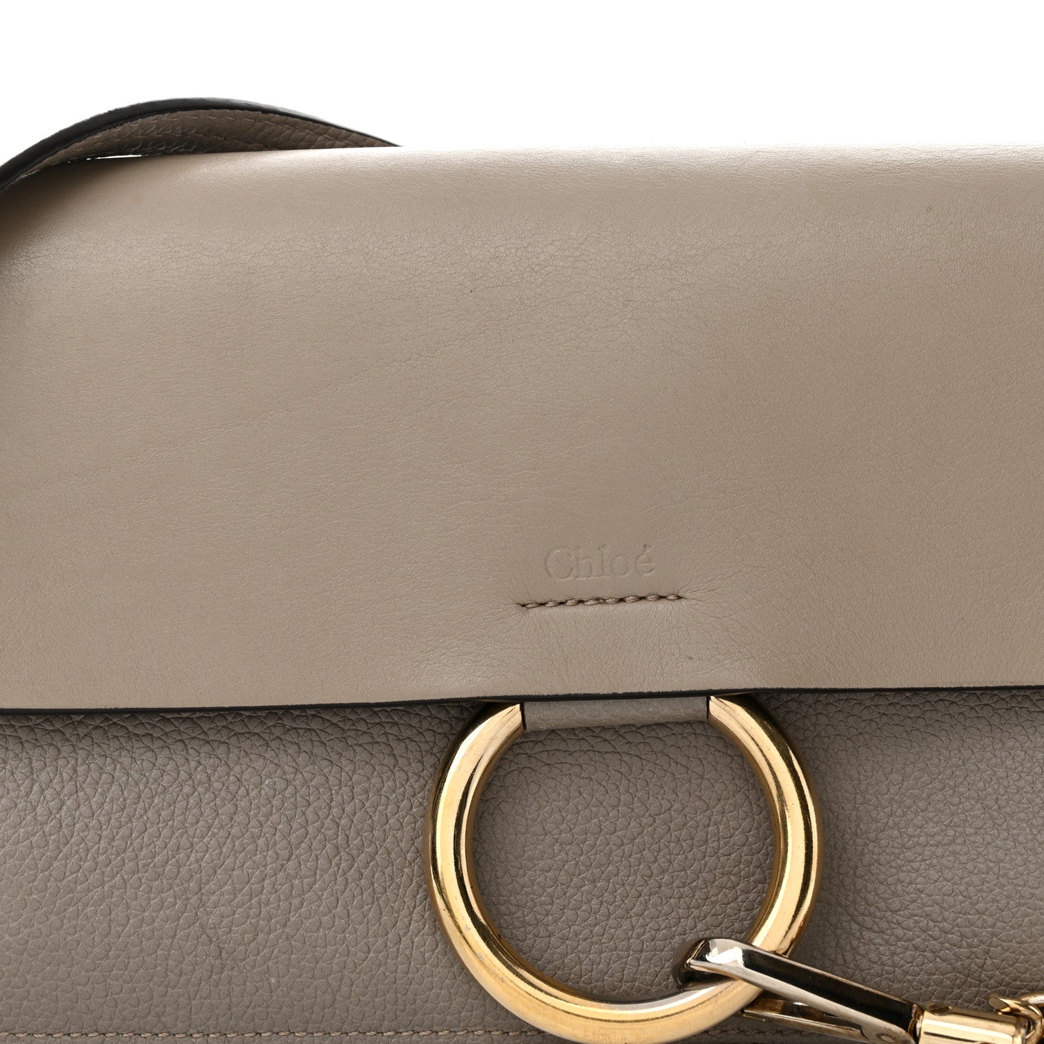 Chloe Grained Calfskin Lambskin Small Faye Shoulder Bag Motty Grey 7 of 14