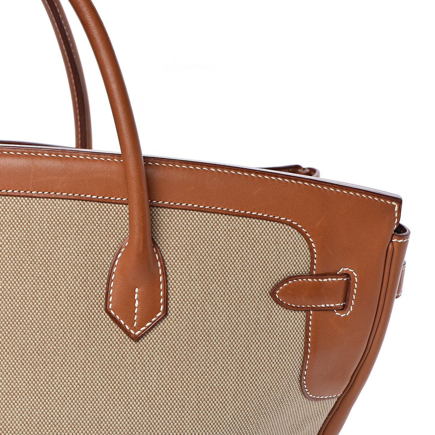 Toile Natural Barenia Flag Birkin 40 Fauve