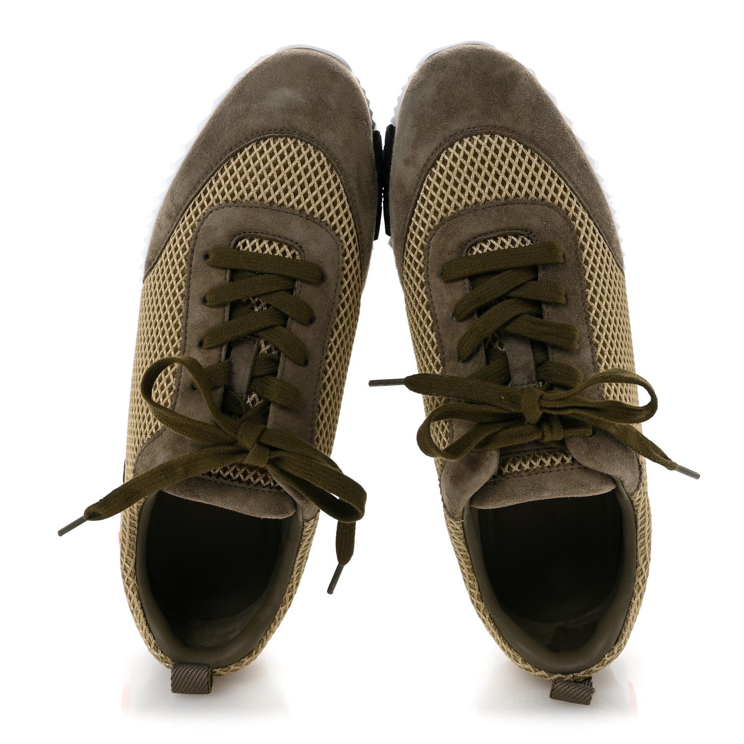 Hermes Air Mesh Suede Goatskin Bouncing Sneakers 40 Vert Toundra 2 of 10