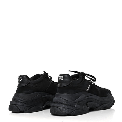 Balenciaga Nylon Suede Womens Triple S 2.0 Sneakers 40 Black 4 of 6