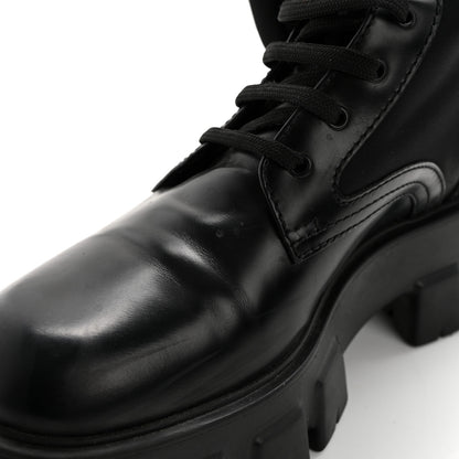 Prada Spazzolato Rois Re-Nylon Metal Triangle Logo Monolith Pouch Pocket 55mm Boots 38.5 Black 11 of 11