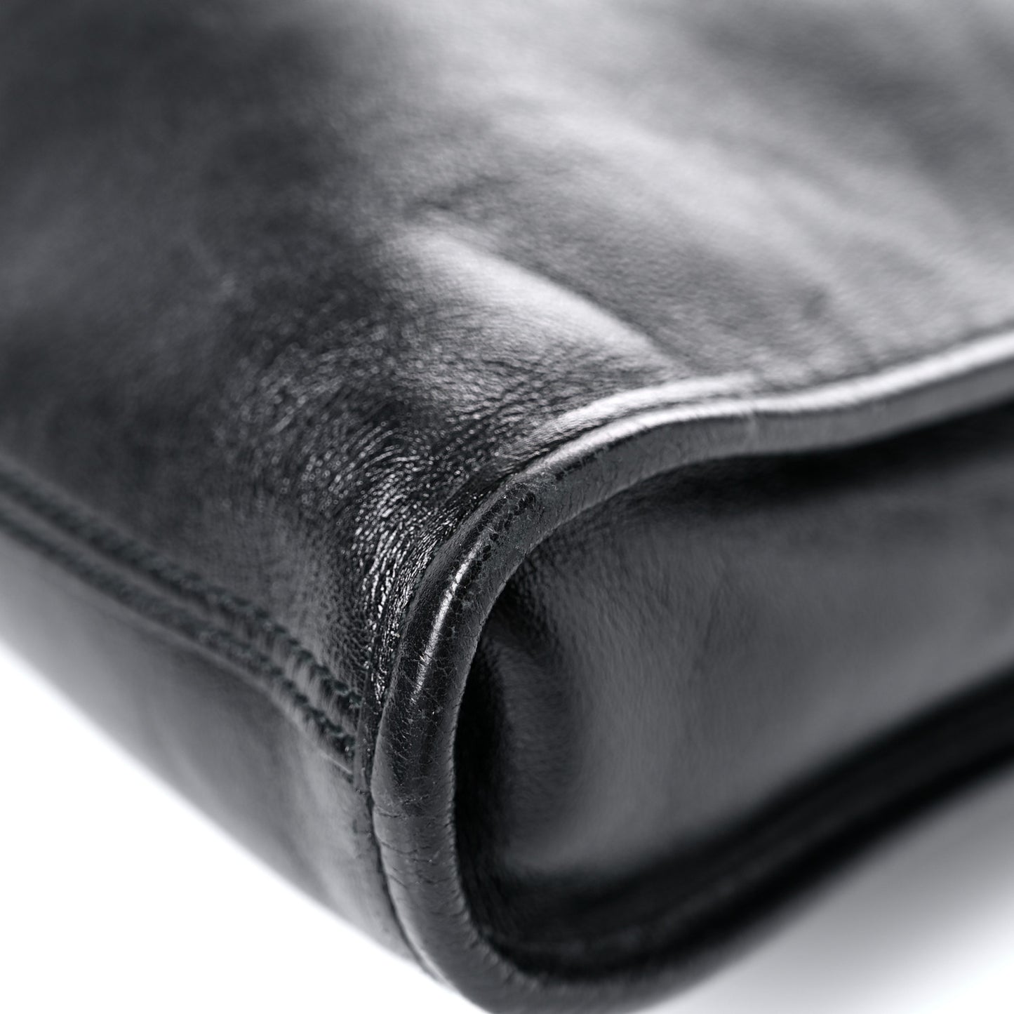 Calfskin Large Rajah Chain Tote Black