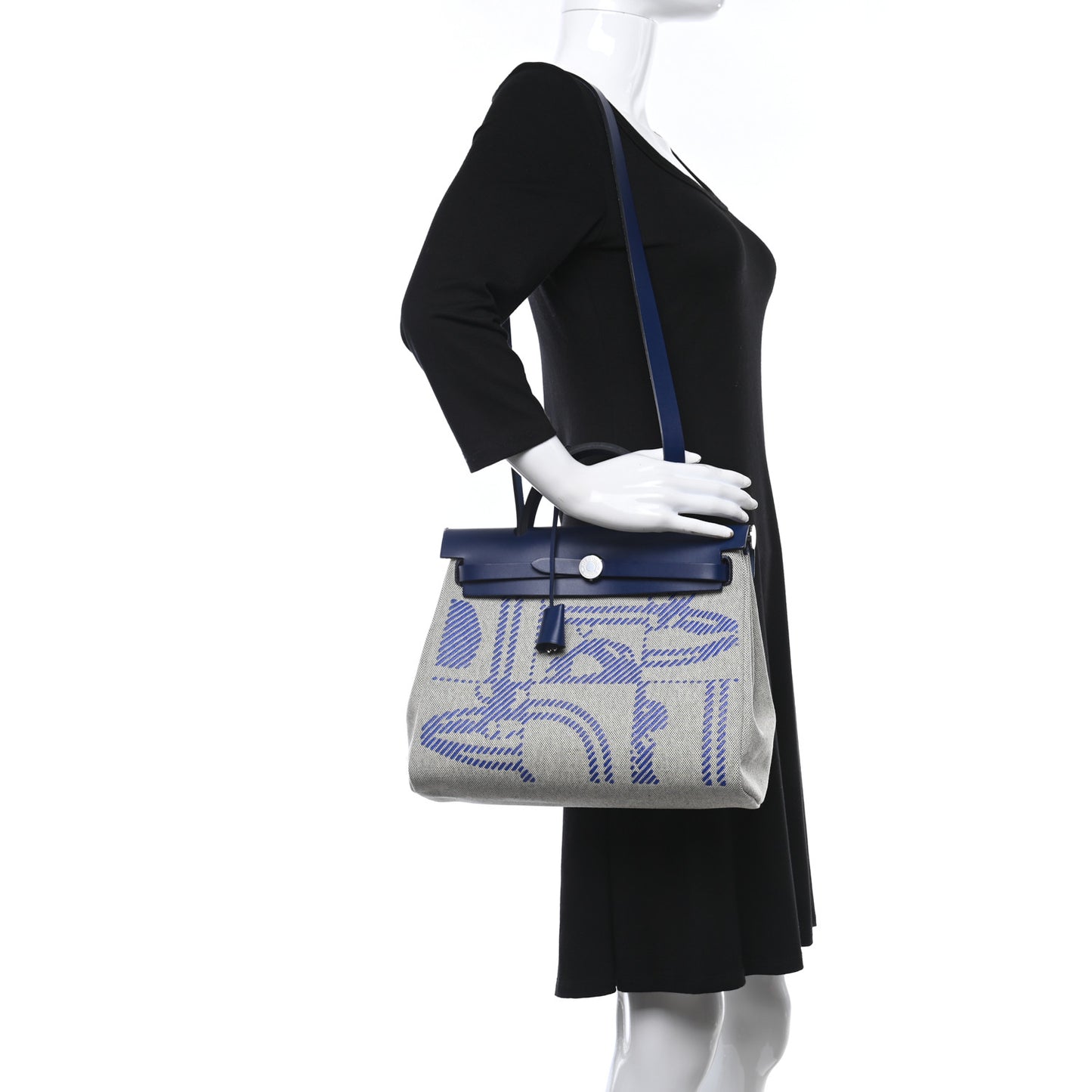 Vache Hunter Toile H Brides de Gala Herbag Zip Retourne 31 PM Bleu De France Ecru Black