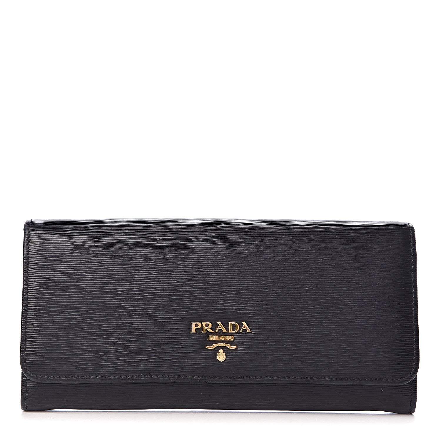 Prada Vitello Move Continental Flap Travel Wallet Black 1 of 7