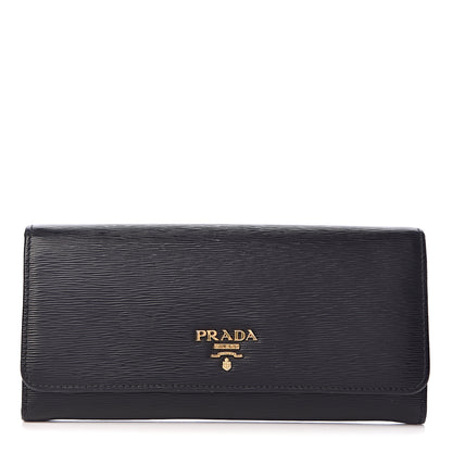 Prada Vitello Move Continental Flap Travel Wallet Black 1 of 7