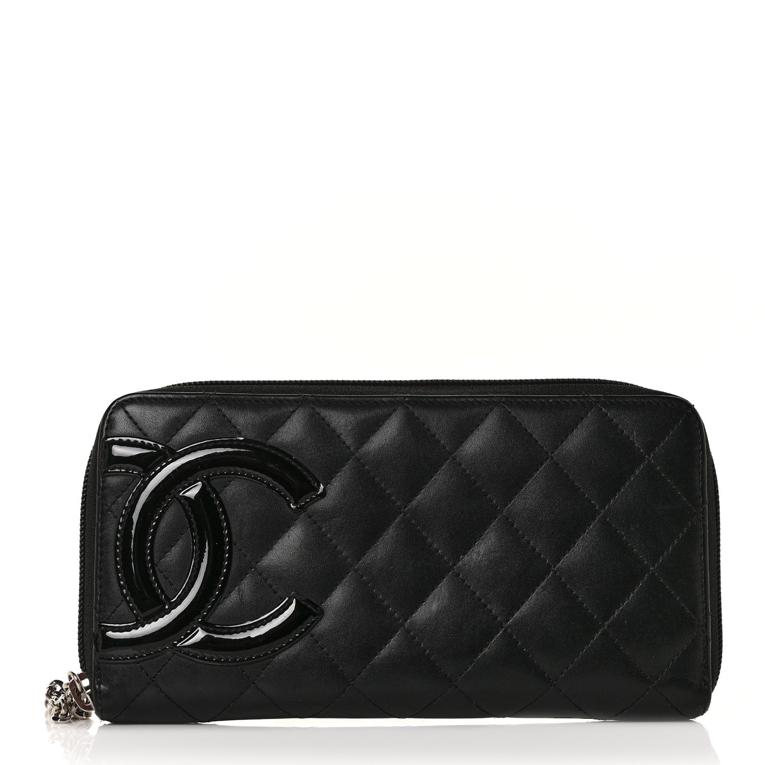 Chanel Calfskin Quilted Cambon Large Gusset Zip Around Wallet Black 1 of 12