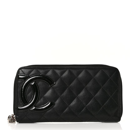 Chanel Calfskin Quilted Cambon Large Gusset Zip Around Wallet Black 1 of 12