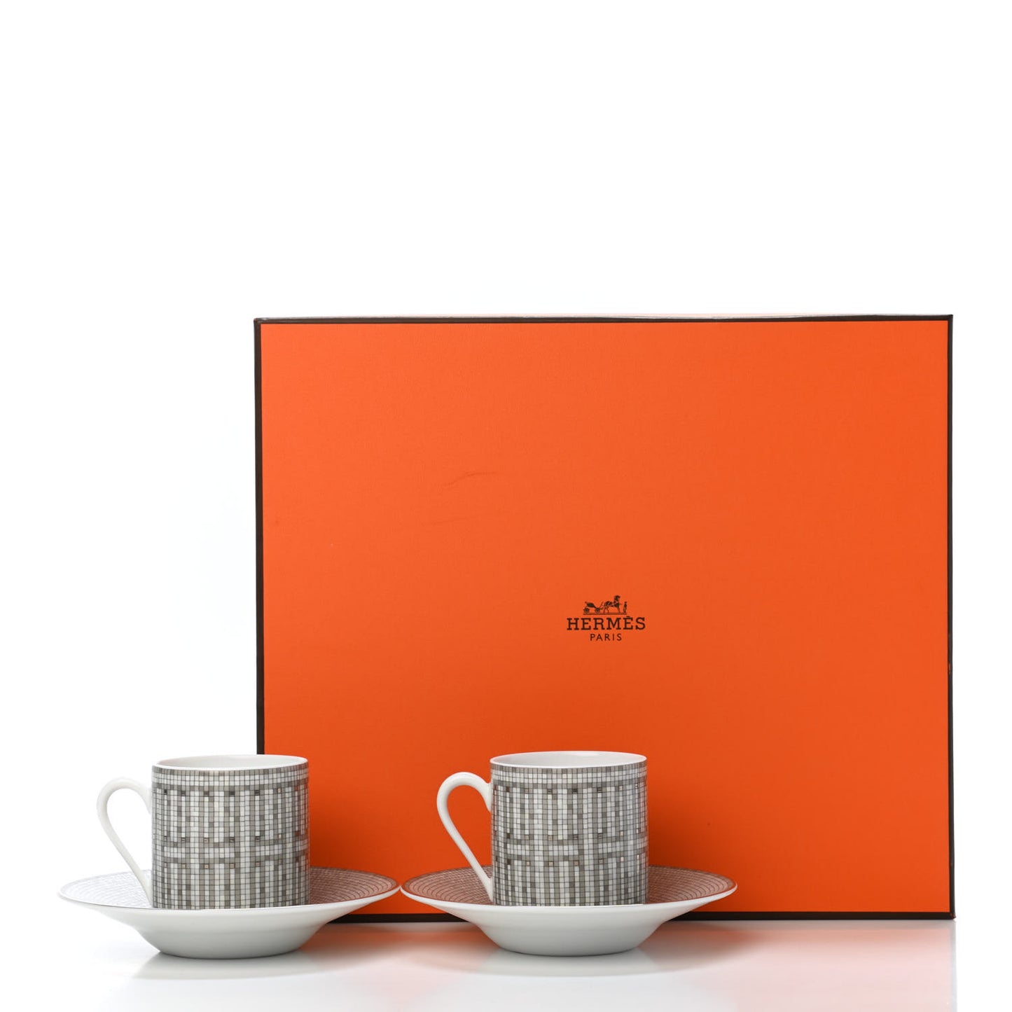 Porcelain Mosaique au 24 Coffee Cup and Saucer Set of 2