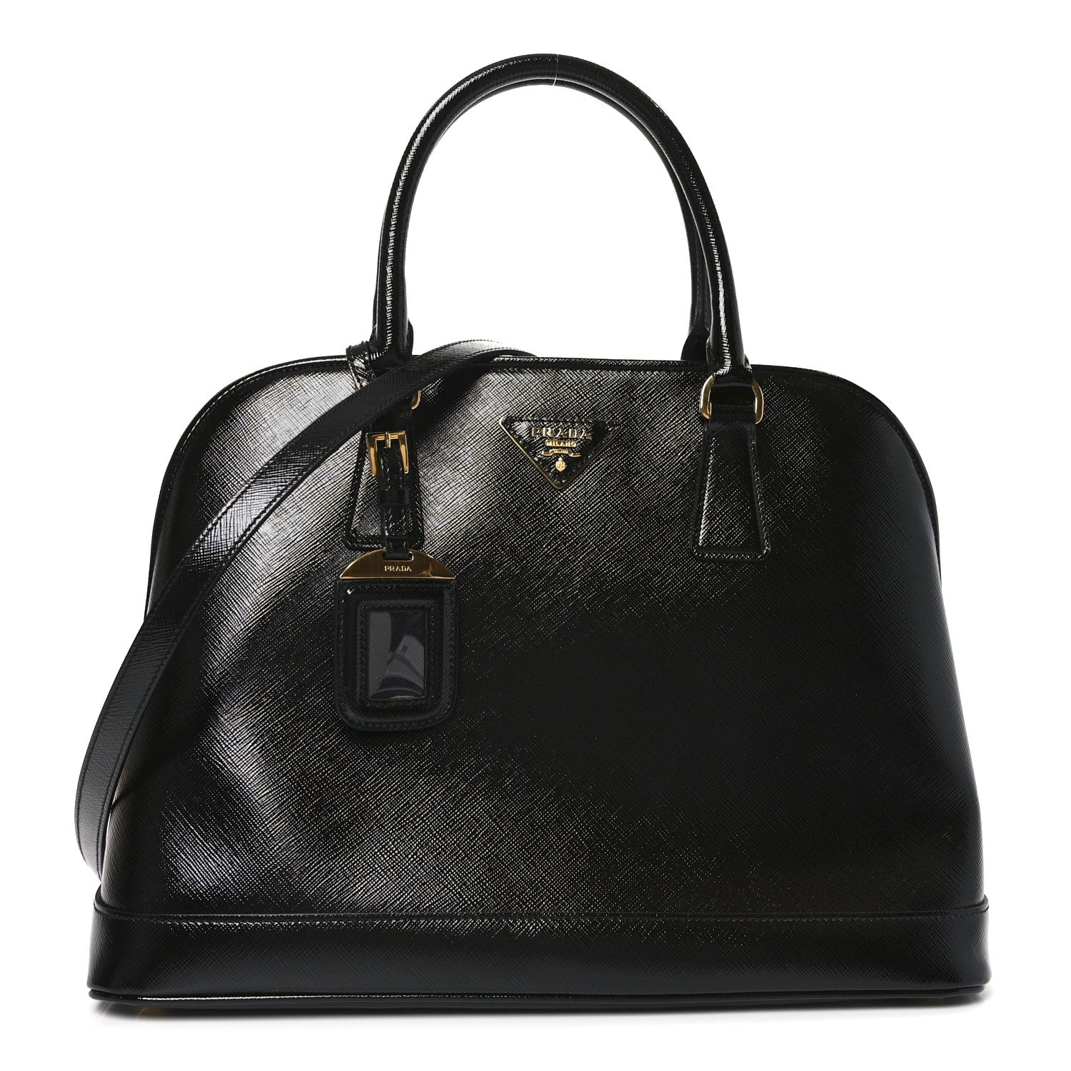 Prada Saffiano Vernice Medium Open Promenade Tote Black 1 of 9