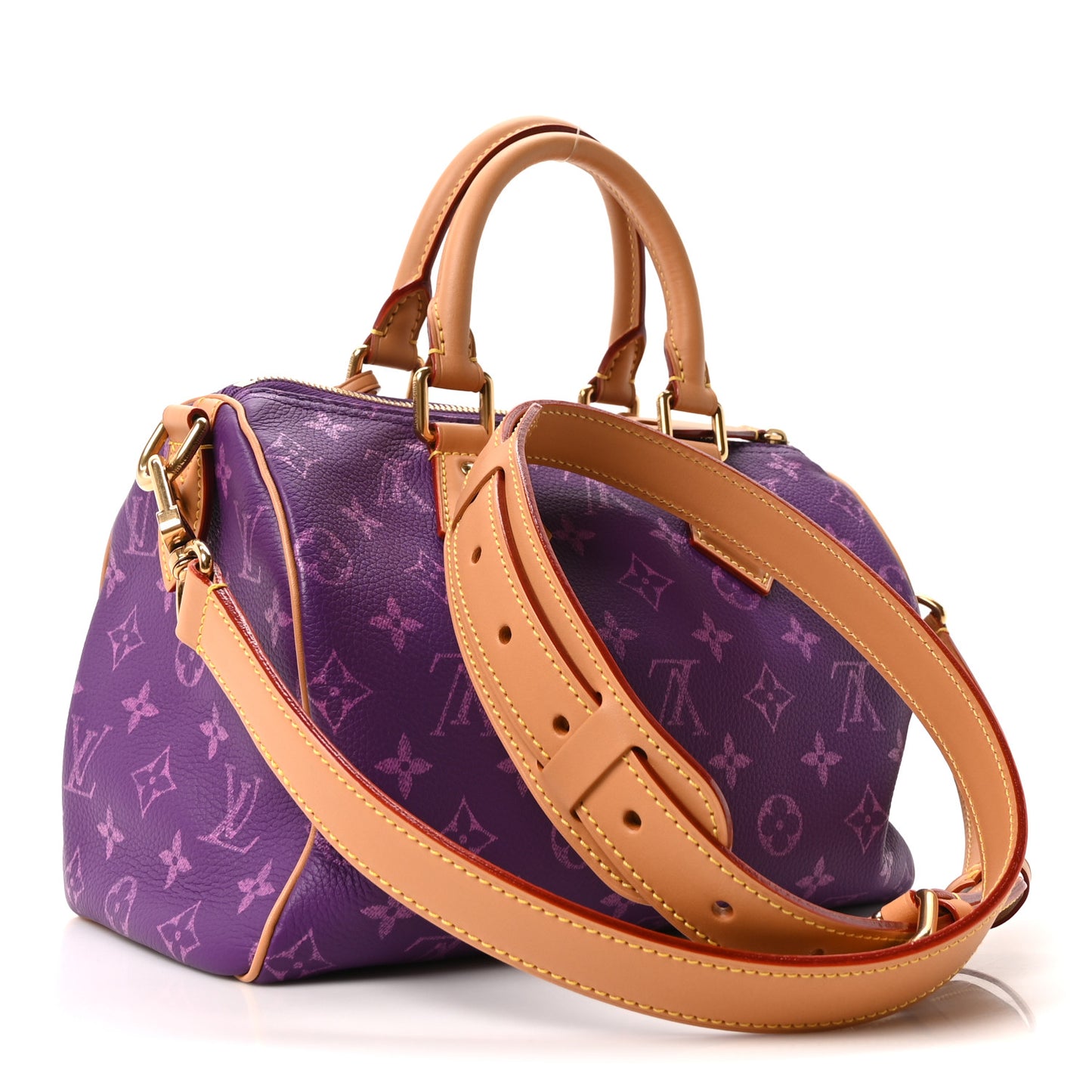 Calfskin Monogram Speedy P9 Bandouliere 25 Lotus Purple
