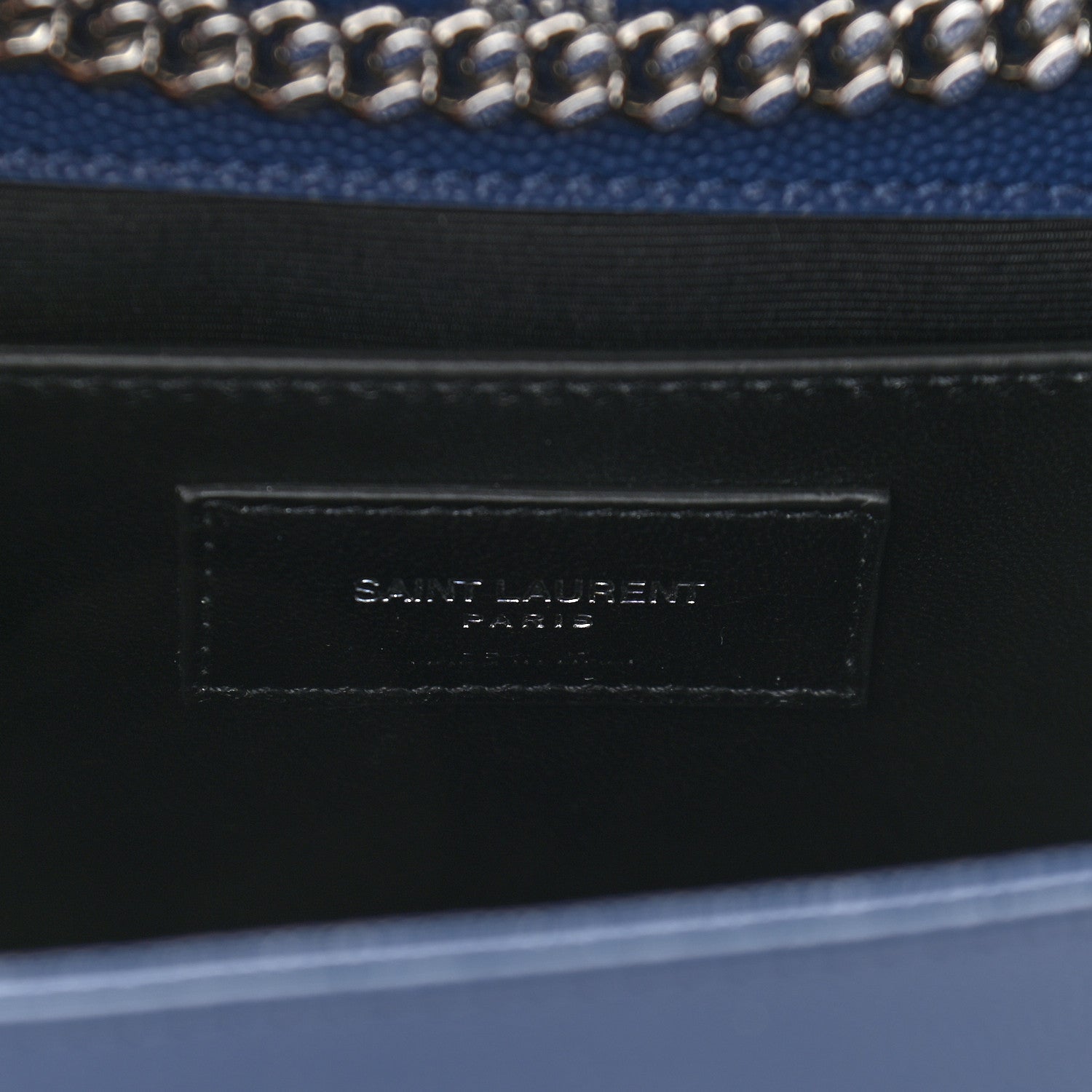 Saint Laurent Grain De Poudre Medium Classic Monogram Kate Satchel Denim Blue 5 of 7