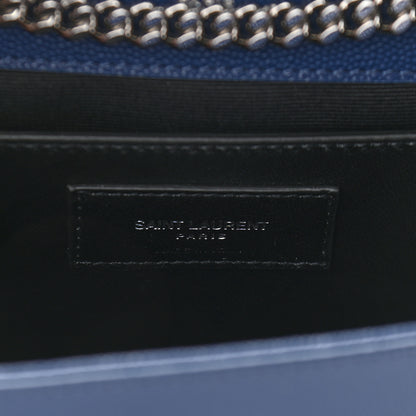 Saint Laurent Grain De Poudre Medium Classic Monogram Kate Satchel Denim Blue 5 of 7