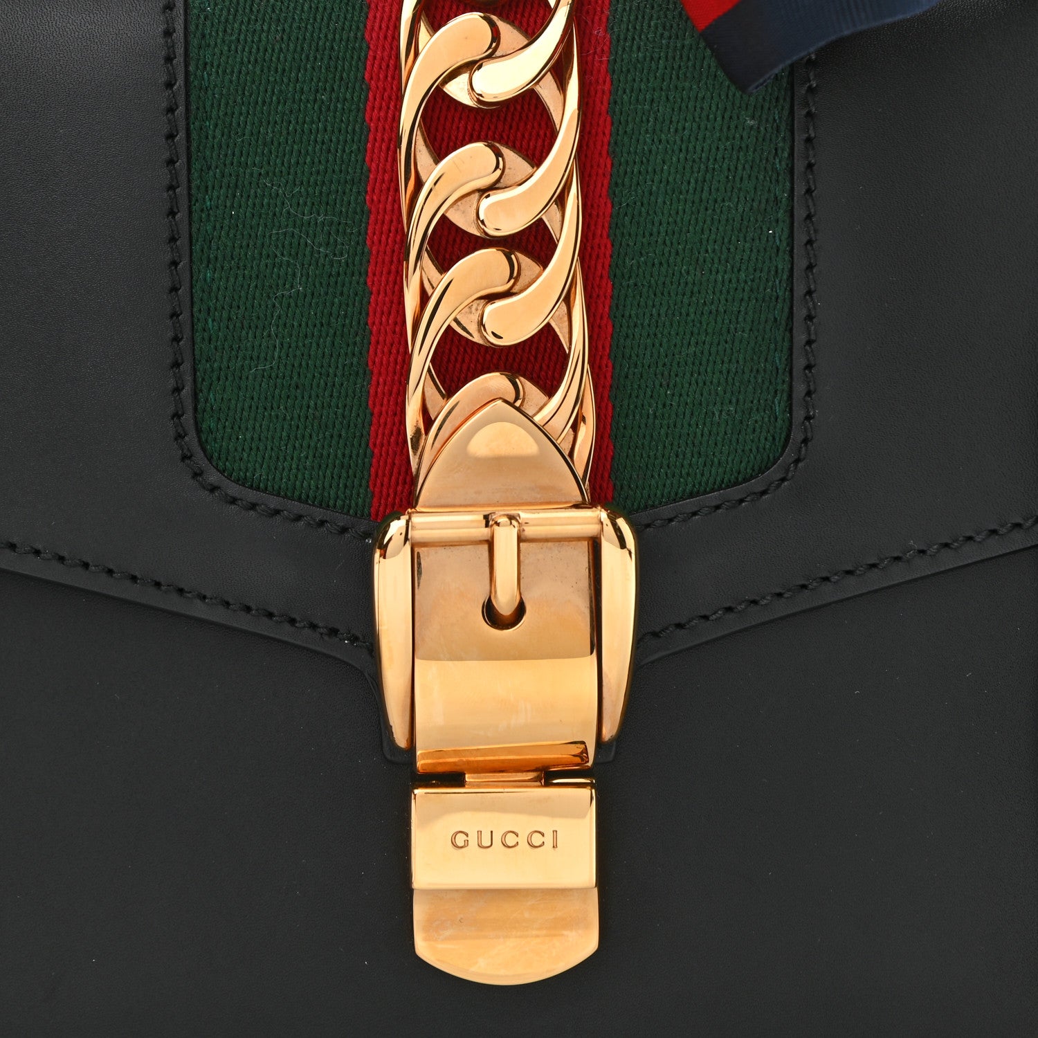 Gucci Calfskin Small Sylvie Shoulder Bag Black 8 of 10