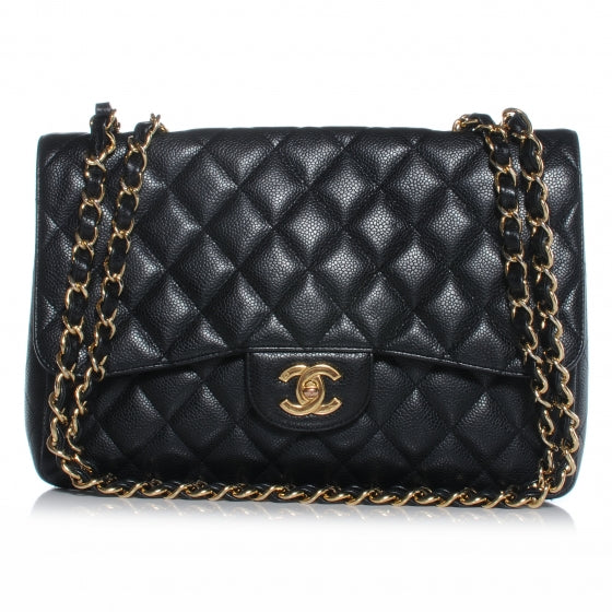 Chanel Caviar Jumbo Single Flap Black 1 of 8