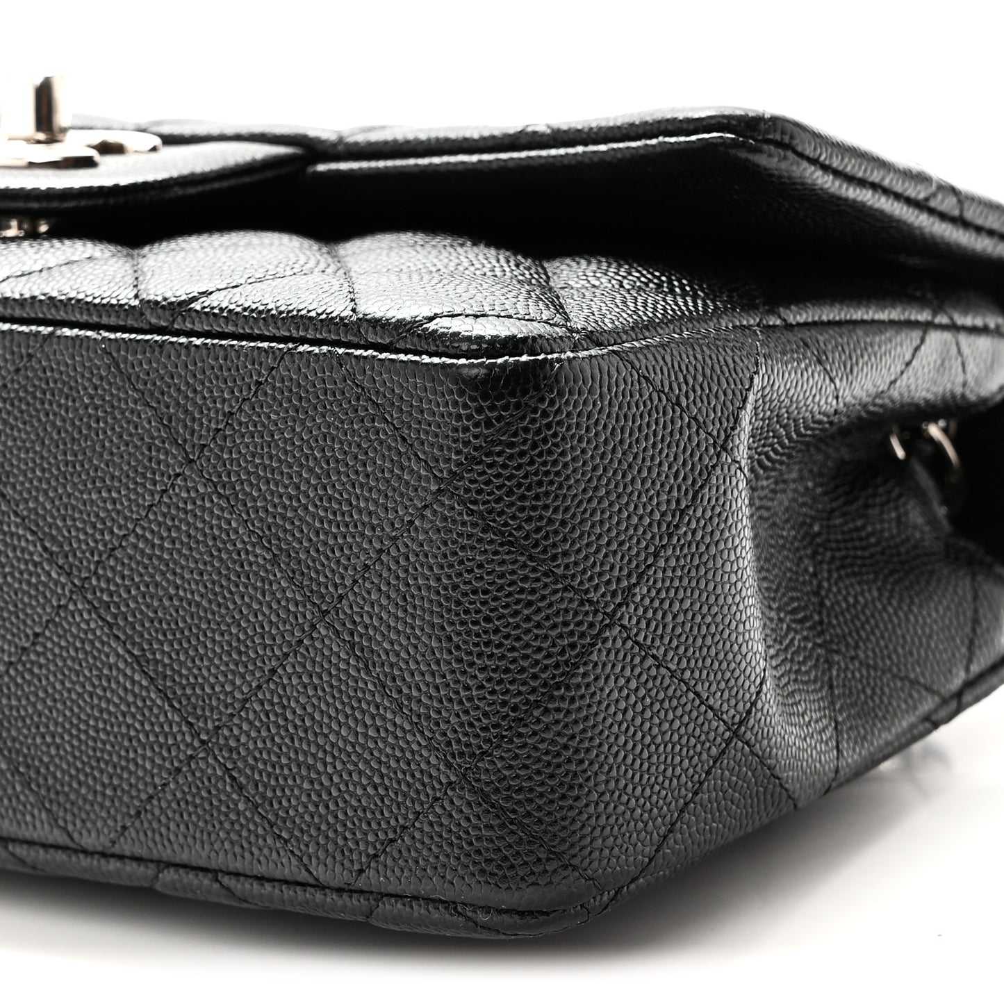 Caviar Quilted Mini Rectangular Flap Black