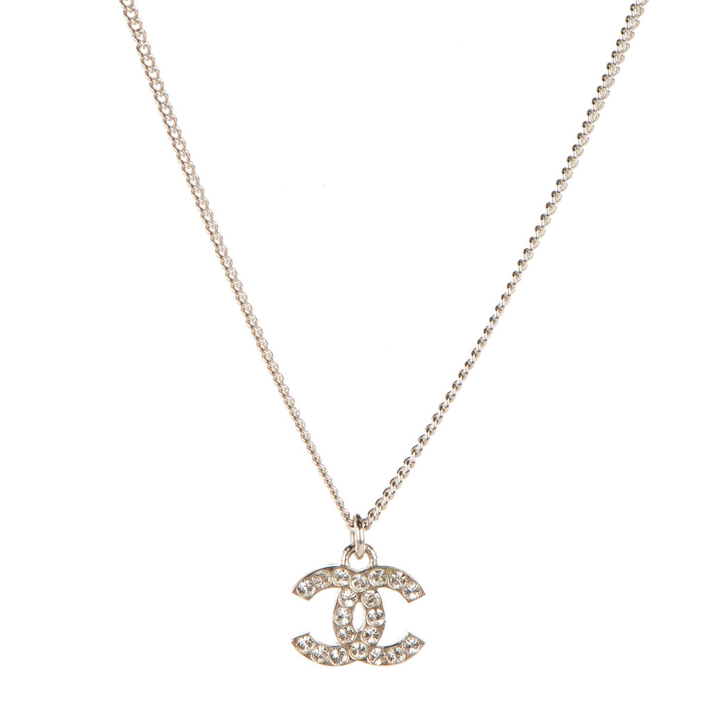 Crystal Timeless CC Necklace Silver
