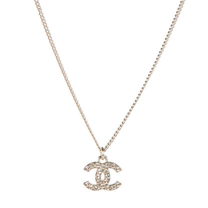 Chanel Crystal Timeless CC Necklace Silver 1 of 4