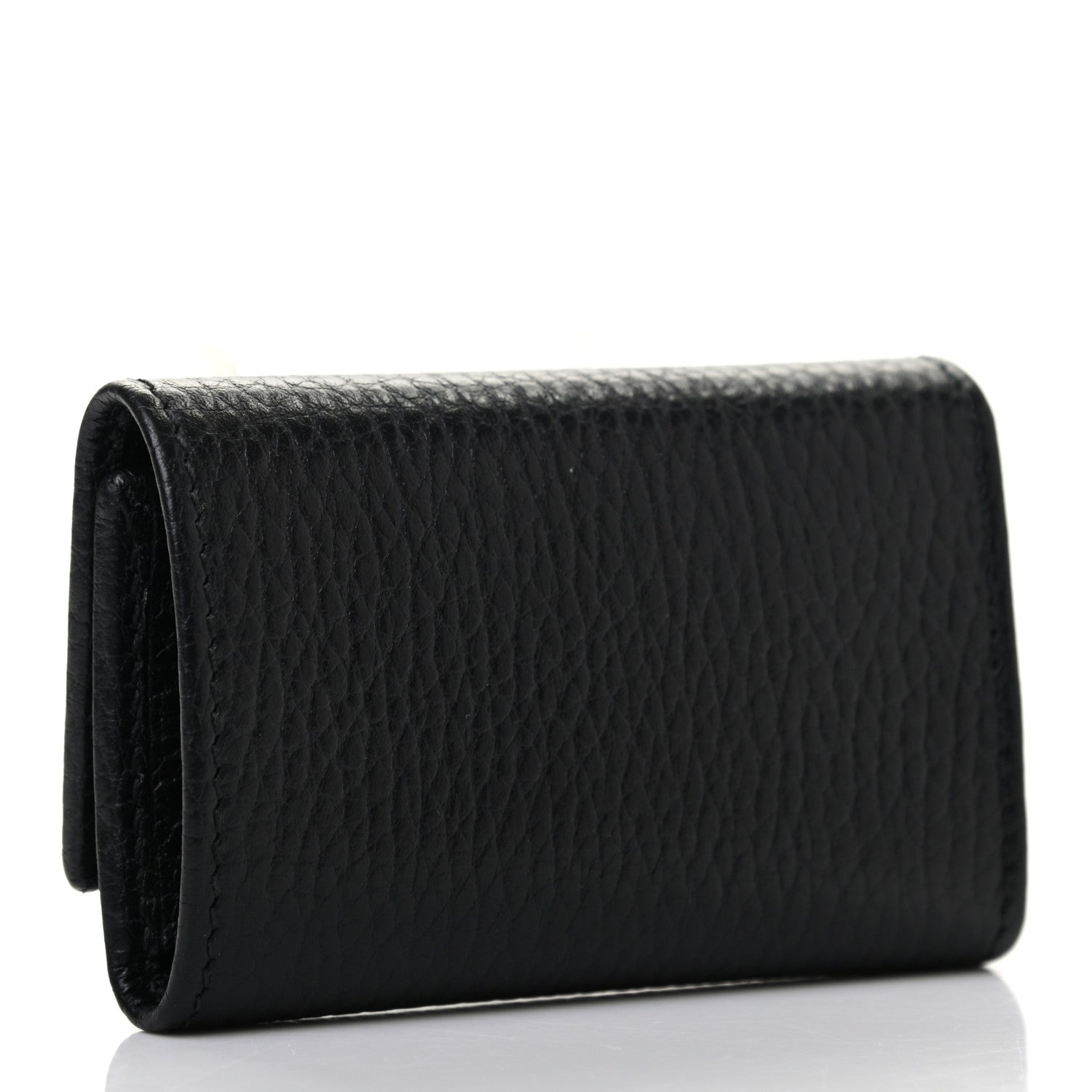 Gucci Pebbled Calfskin GG Marmont 6 Key Holder Black 3 of 7