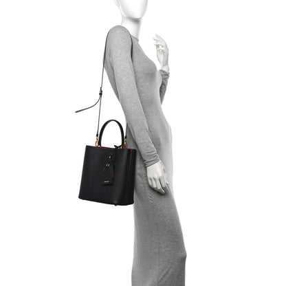 Prada Saffiano Cuir Medium Panier Bucket Bag Black Fuoco 2 of 11