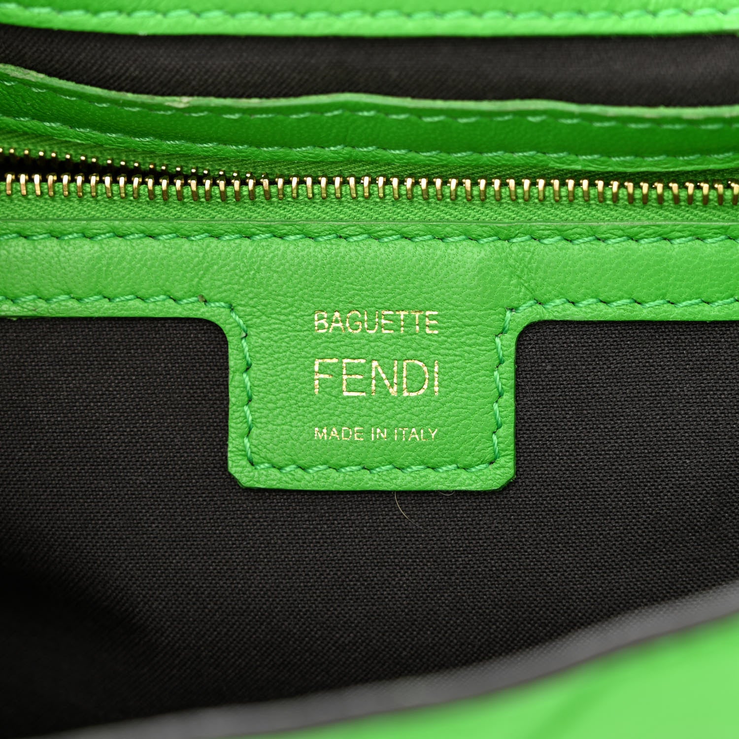 Fendi Nappa FF 1974 Embossed Baguette Tomatillo 6 of 16