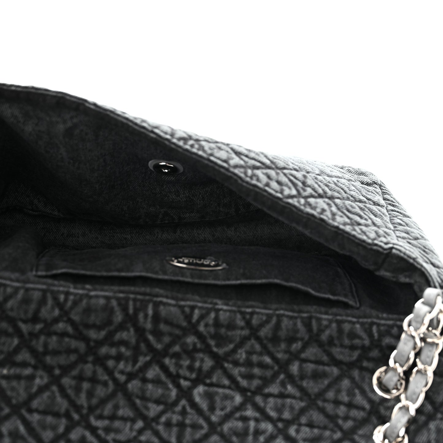 Denim Quilted Denimpression Flap Grey Black