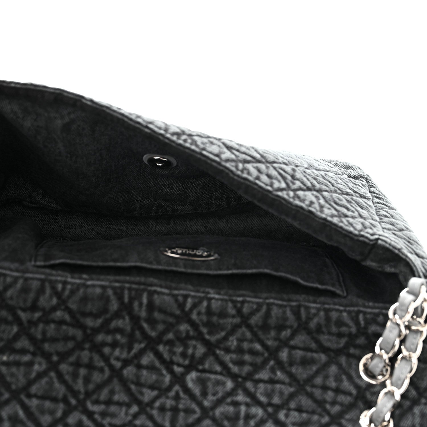 Chanel Denim Quilted Denimpression Flap Grey Black 5 of 11