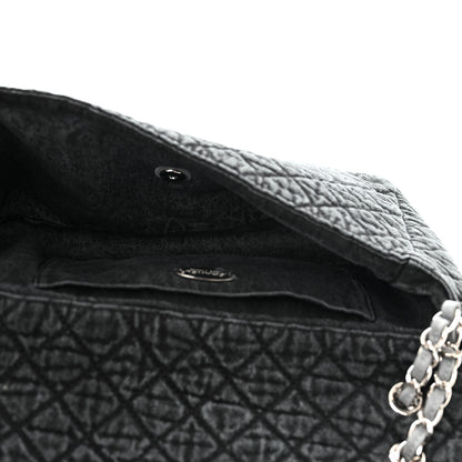 Chanel Denim Quilted Denimpression Flap Grey Black 5 of 11