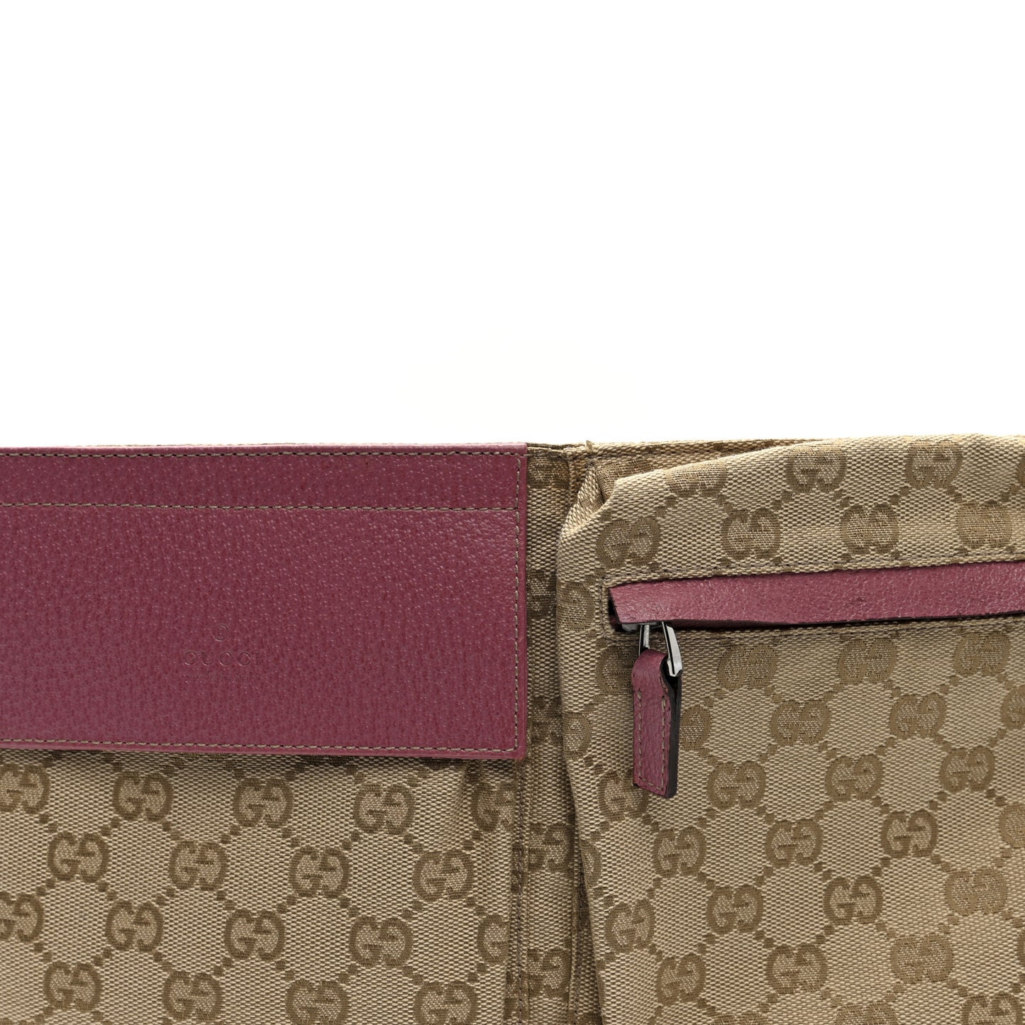 GG Monogram Web Double Pocket Belt Bag Pink
