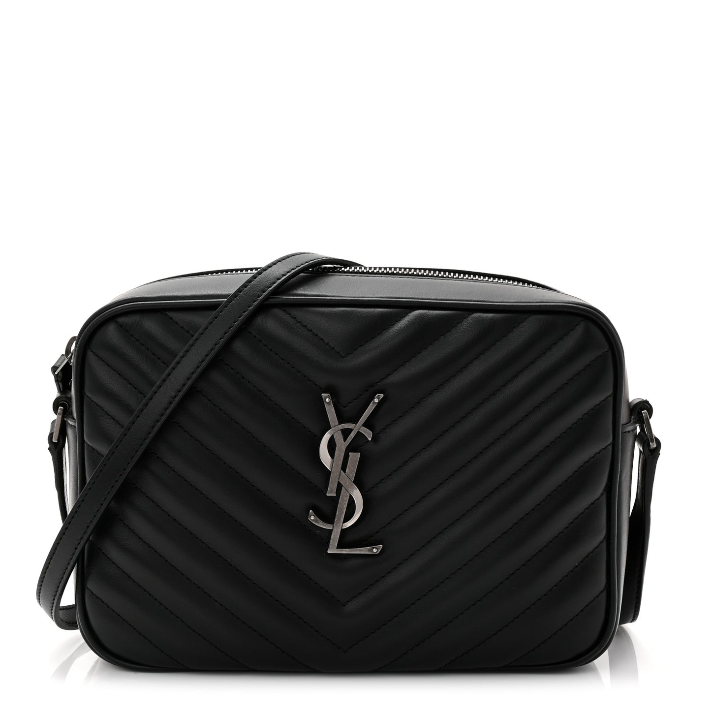Calfskin Matelasse Monogram Lou Camera Bag Black