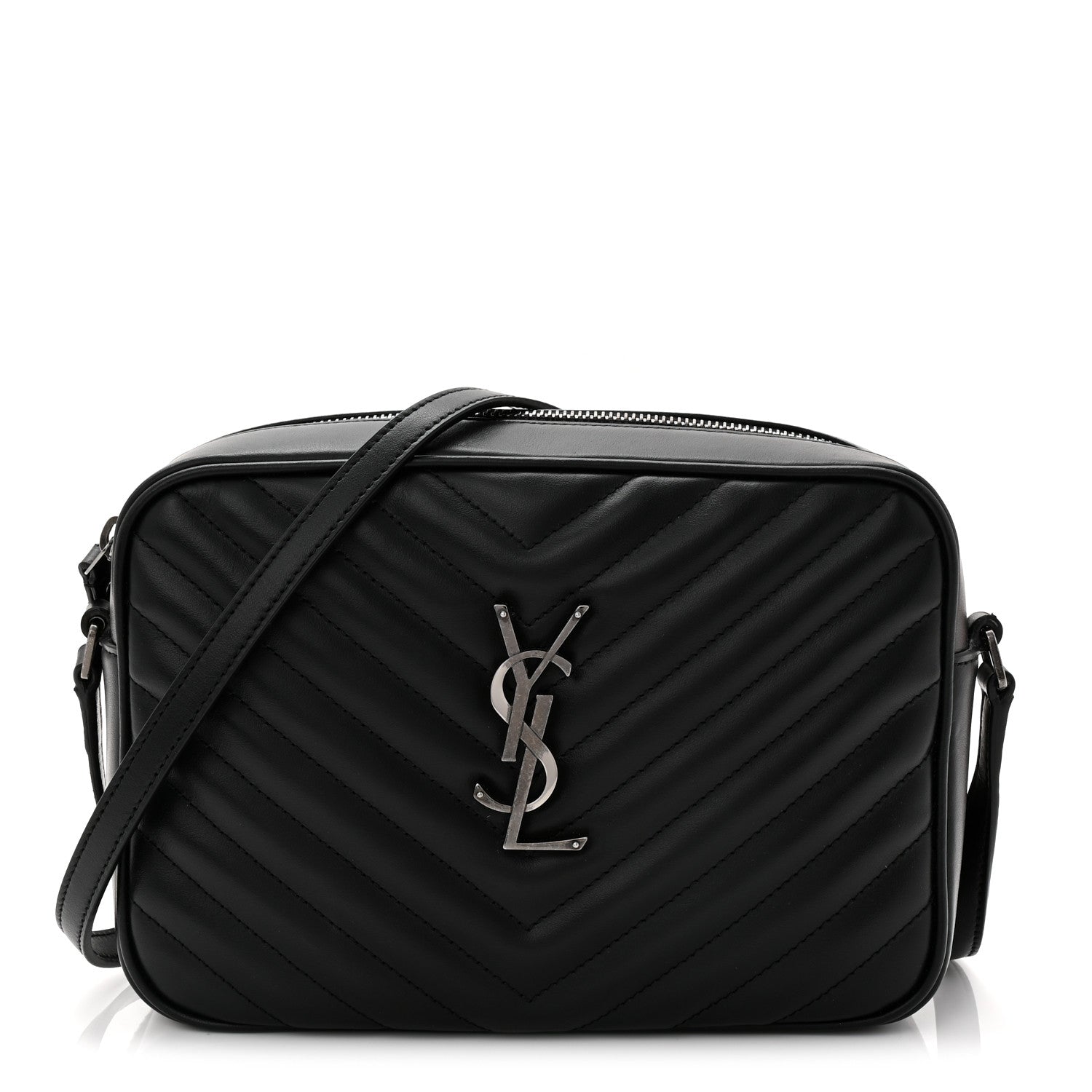 Saint Laurent Calfskin Matelasse Monogram Lou Camera Bag Black 1 of 11