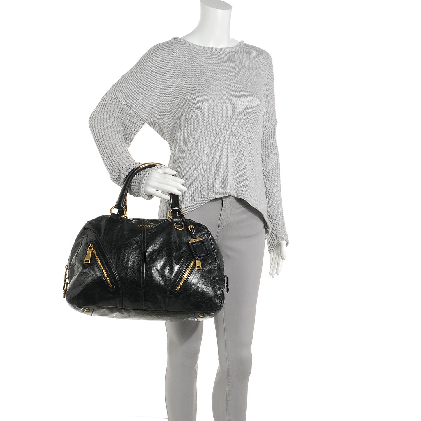 Glace Calf Bowler Bag Black