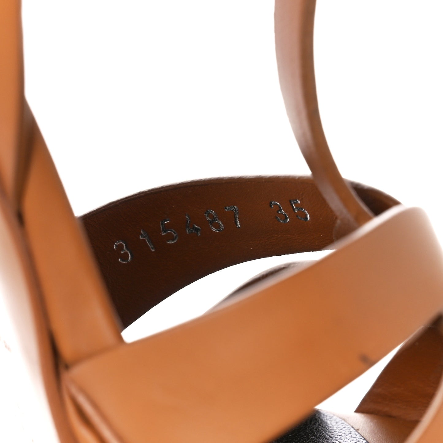 Calfskin Tribute 105 Platform Sandals 35 Caramel