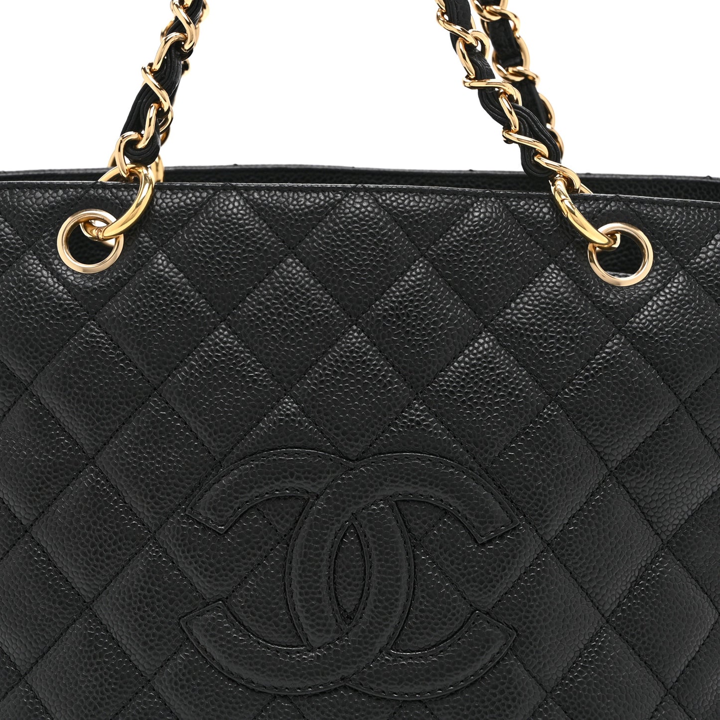 Caviar Quilted Petit Timeless Tote PTT Black