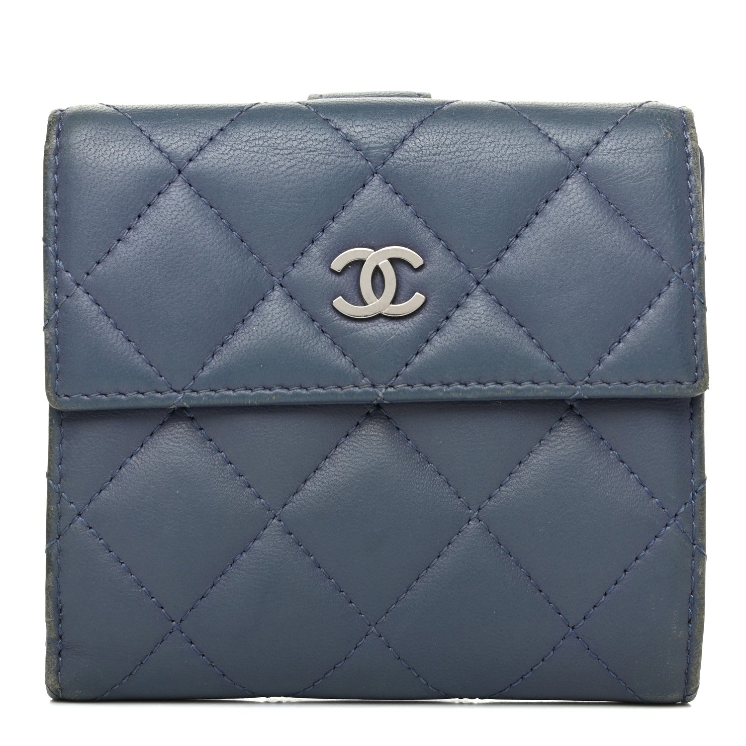 Chanel Lambskin Quilted Compact French Flap Wallet Lavender 1 of 11