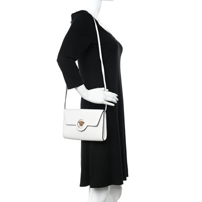 Versace Grained Calfskin La Medusa Crossbody Bag White 2 of 9