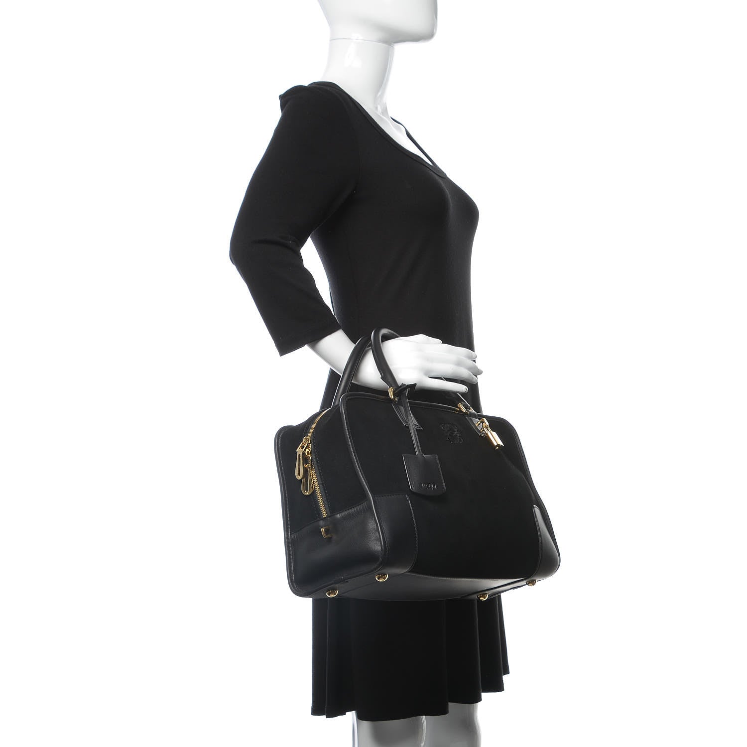 Loewe Suede Calfskin Amazona Black 2 of 6