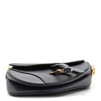 Christian Dior Grained Calfskin Saddle Bag Navy 4 of 10