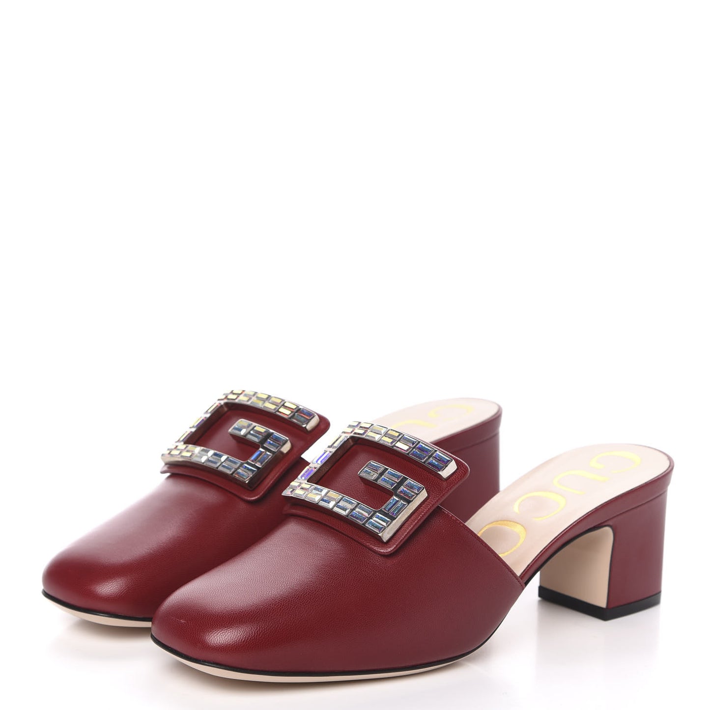Malaga Kid Crystal Square G Madelyn Mules 36.5 Romantic Cerise