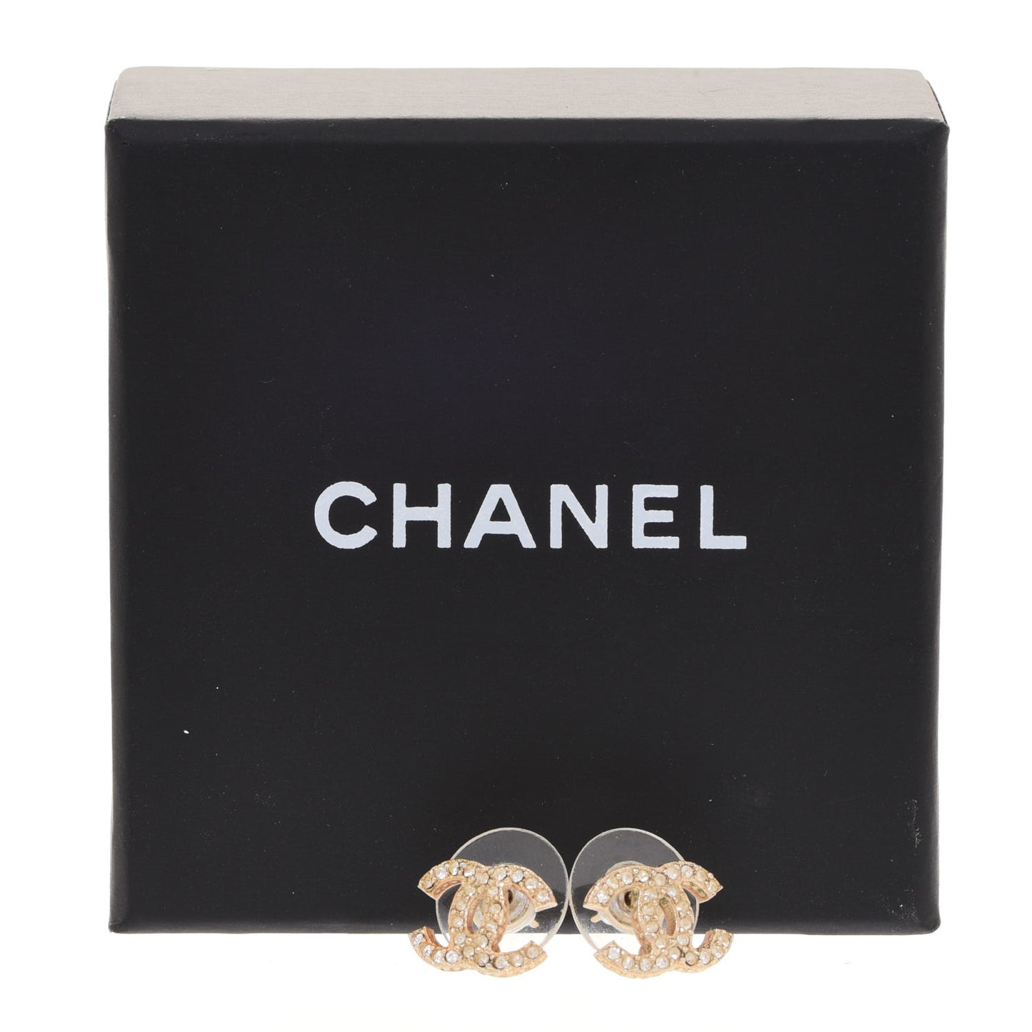 Crystal Timeless CC Earrings Light Gold
