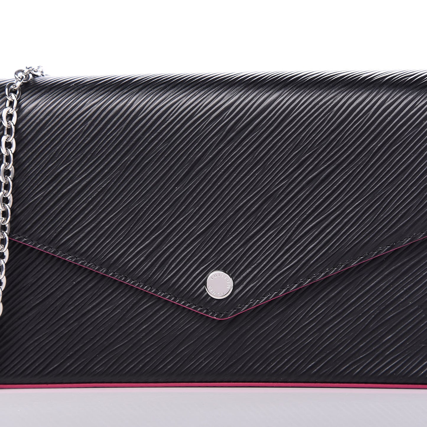Epi Pochette Felicie Black Hot Pink