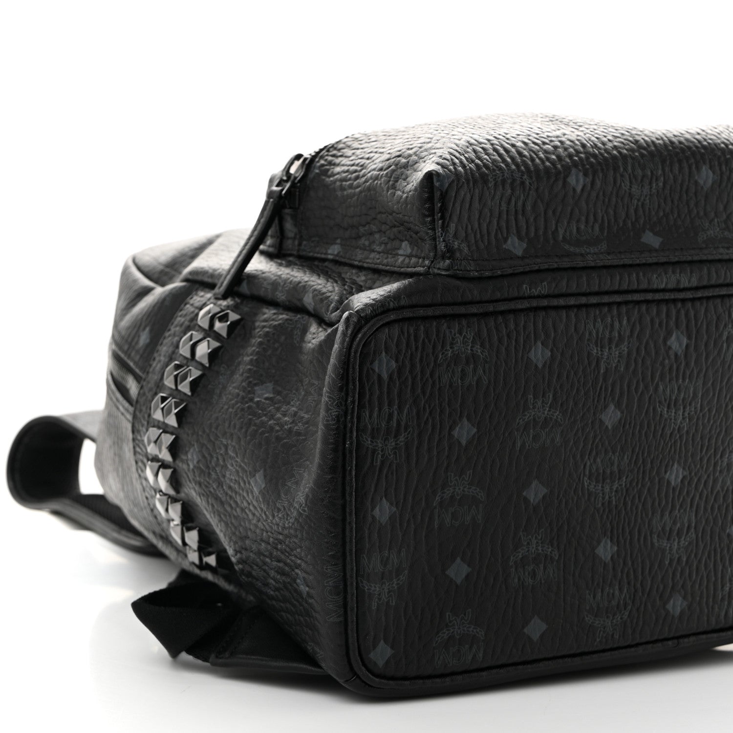 MCM Visetos Medium Side Studs Stark Backpack Black 9 of 12