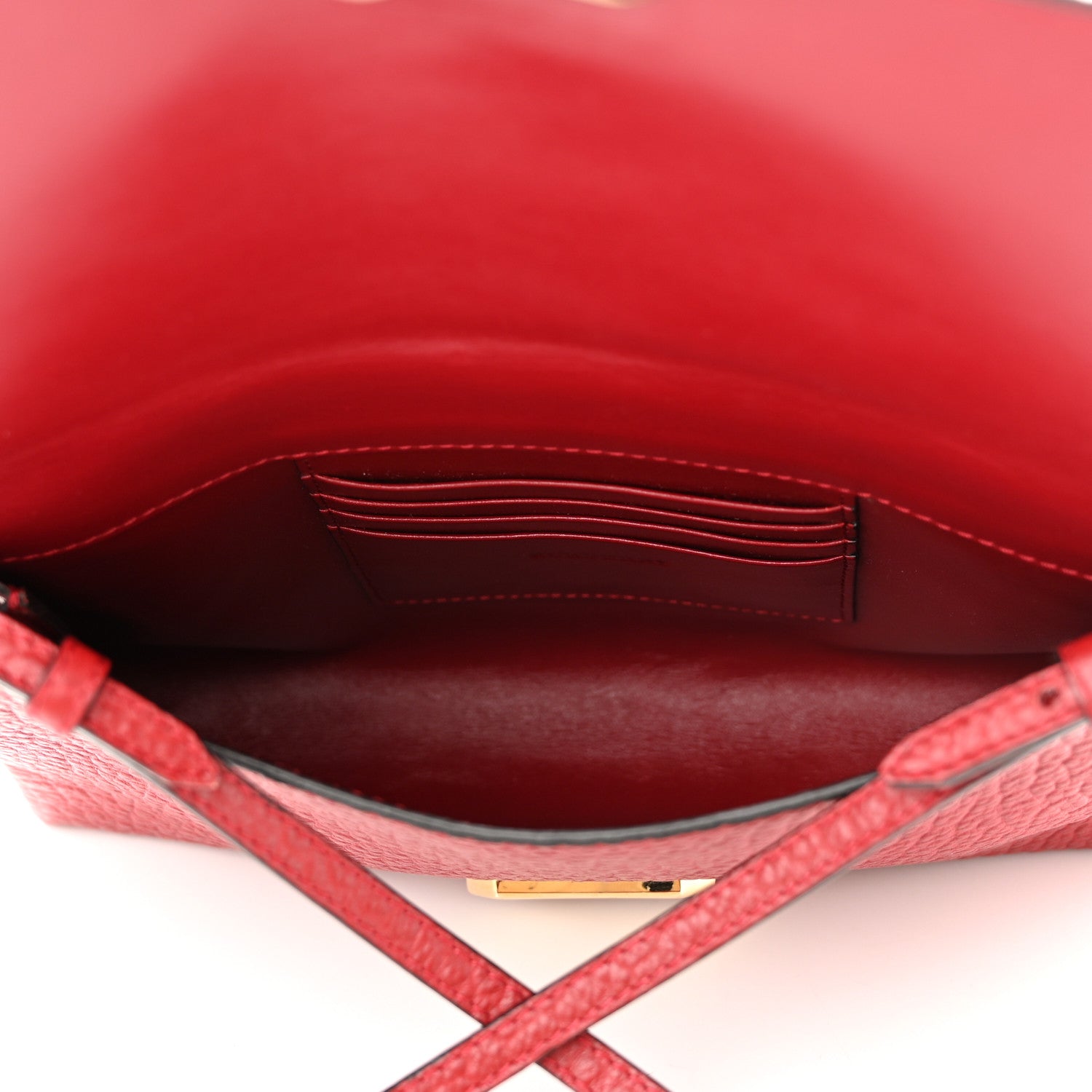 Burberry Signature Grain Vintage Finish Langley Crossbody Red 5 of 8