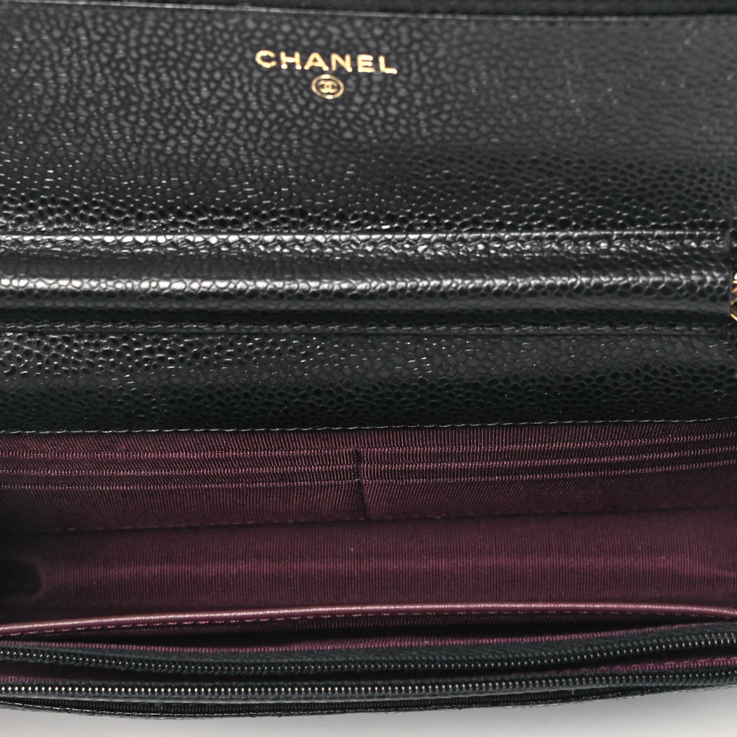 Caviar Quilted Wallet On Chain WOC Black