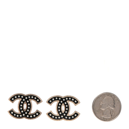 Chanel Resin Pearl CC Earrings Black Gold 2 of 4