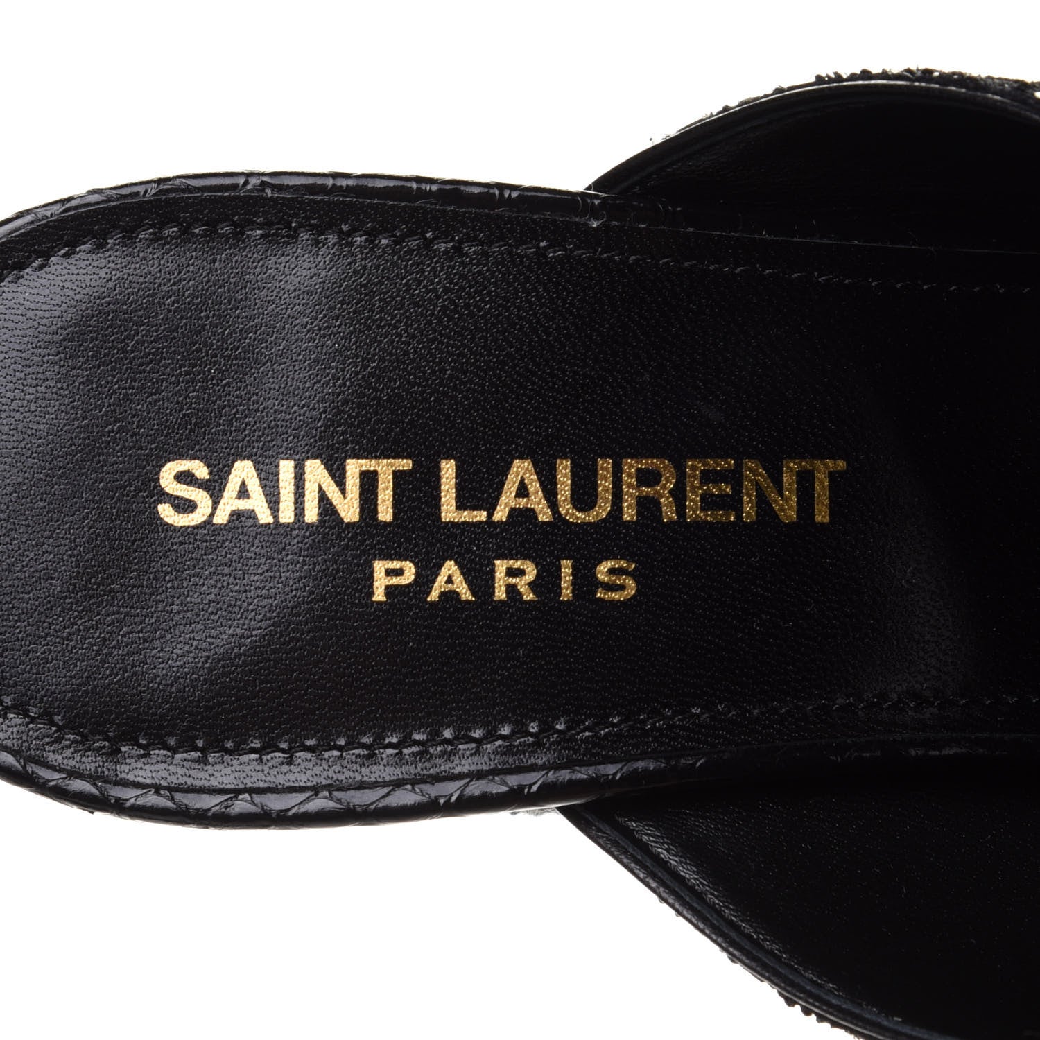 Saint Laurent Glitter LouLou 70 Mule Sandals 38.5 Black 6 of 9