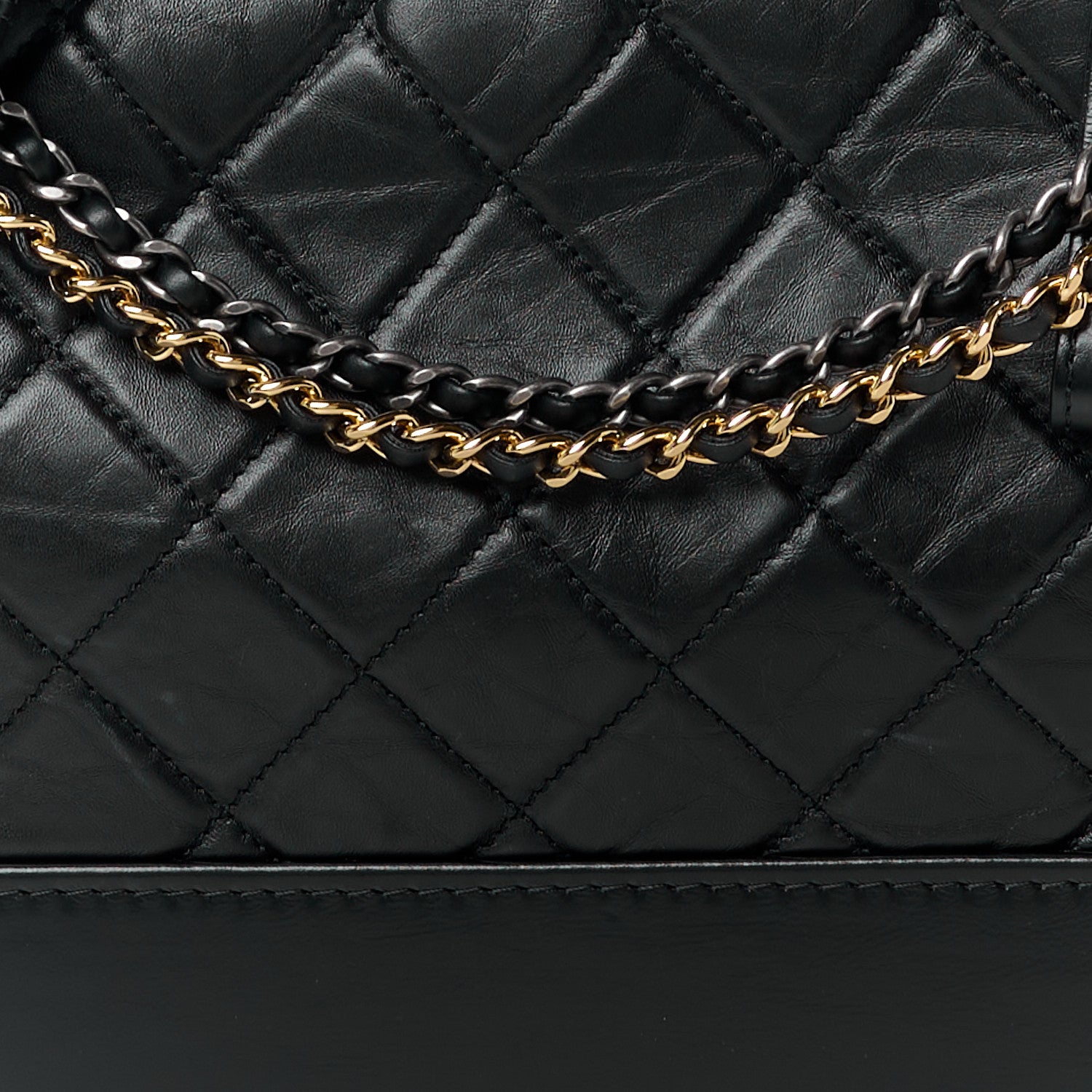 Chanel Aged Calfskin Quilted Medium Gabrielle Hobo Black 8 of 11