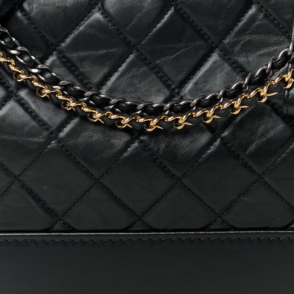 Chanel Aged Calfskin Quilted Medium Gabrielle Hobo Black 8 of 11