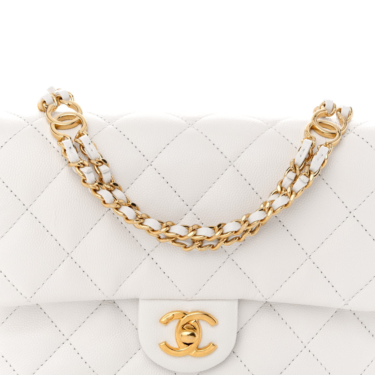 Caviar Quilted Mini CC You Flap White