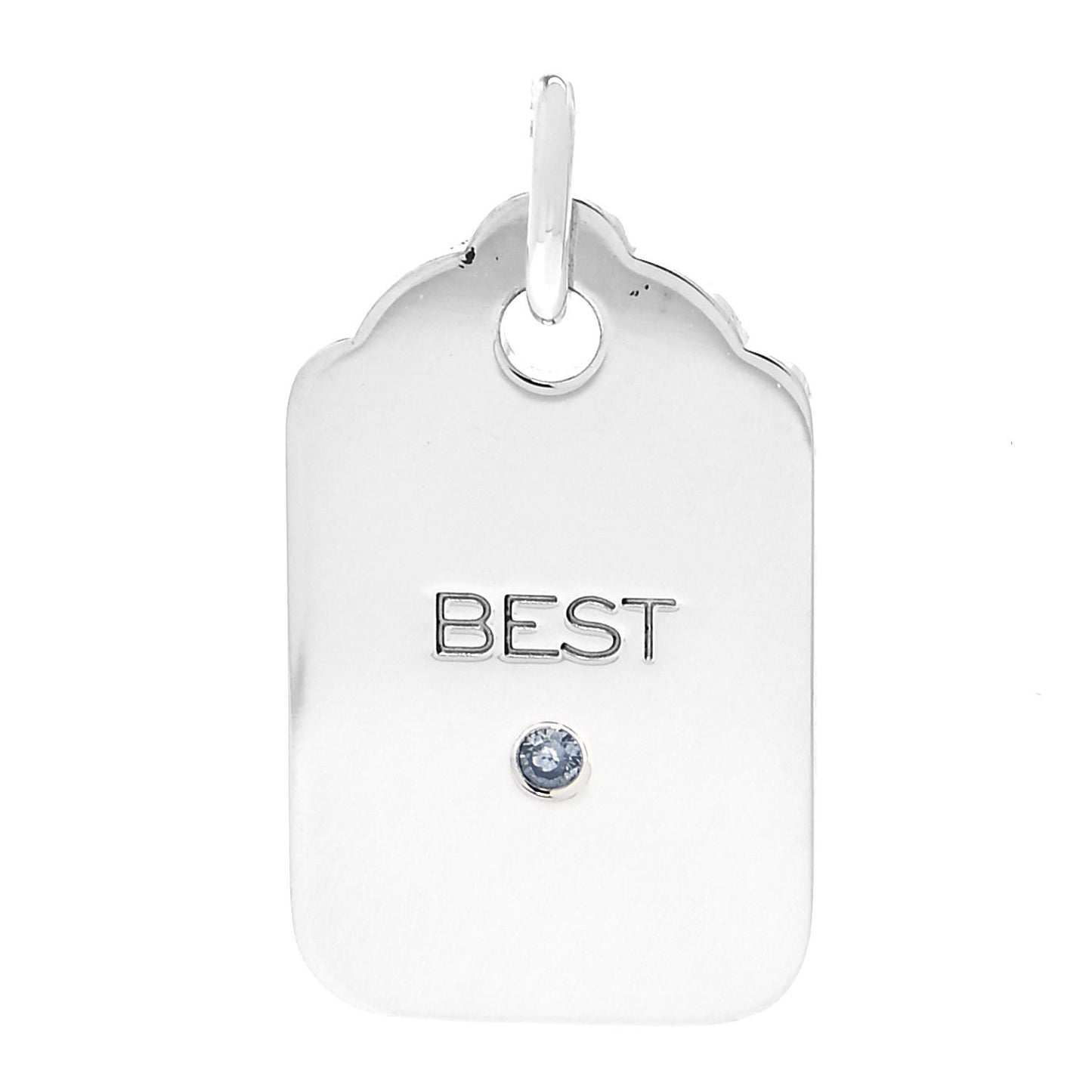 Sterling Silver Diamond Best Logo Charm